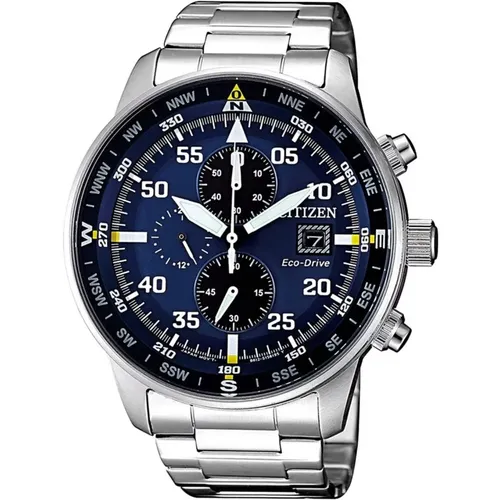 Blue Steel Quartz Watch, , male, Sizes: ONE SIZE - Citizen - Modalova