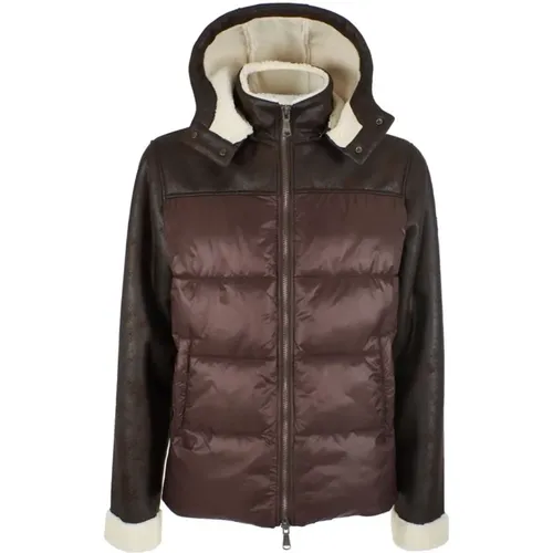 Gesteppte Eco Shearling Kapuzenjacke für Herren , Herren, Größe: 3XL - YES ZEE - Modalova