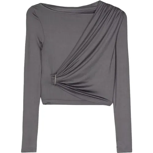 Jersey Long Sleeve Draped Top , female, Sizes: S, M - Remain Birger Christensen - Modalova