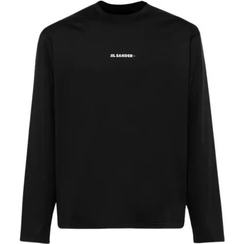 Einfarbiges Stretch-Stoff Scoop Neck T-Shirt , Herren, Größe: M - Jil Sander - Modalova