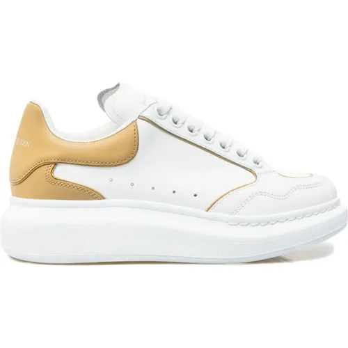 Weiße/Kamel Oversized Sneakers Logo Gummisohle , Damen, Größe: 39 EU - alexander mcqueen - Modalova