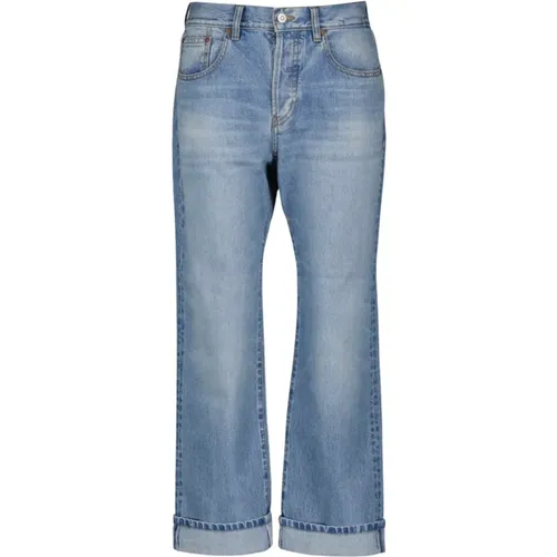 Denim Straight Cut Jeans Blau Gewaschen , Damen, Größe: W28 - Victoria Beckham - Modalova