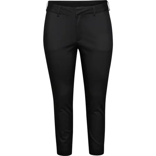 Schwarze Chino Hose , Damen, Größe: 2XL - Kaffe Curve - Modalova