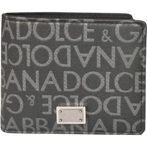 Monogram Jacquard Bi-Fold Geldbörse , Herren, Größe: ONE Size - Dolce & Gabbana - Modalova