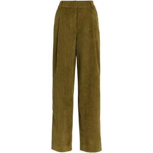 Samt Cordhose Tapered Grün , Damen, Größe: S - Essentiel Antwerp - Modalova