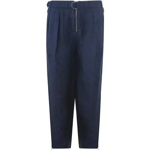 Relaxed Fit Belted Pants , male, Sizes: XL, L, 2XL - Emporio Armani - Modalova
