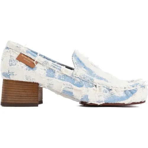 Blaue Baumwoll-Loafer mit Braunen Details , Damen, Größe: 39 EU - Acne Studios - Modalova