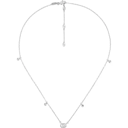 GG Running Halskette aus 18kt Weißgold und Diamanten - Gucci - Modalova