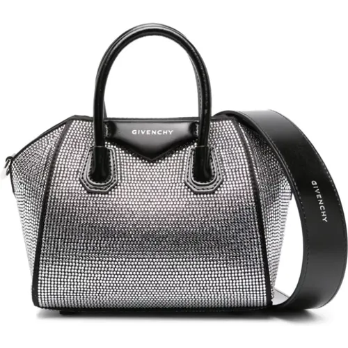 Schwarze Kristallverzierte Tote Tasche - Givenchy - Modalova