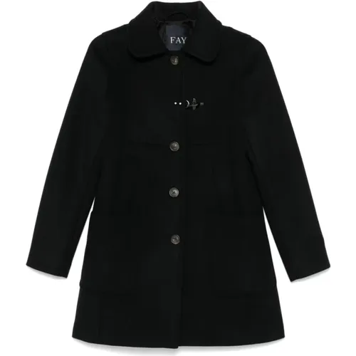 Wool Blend Single-Breasted Coat , female, Sizes: L - Fay - Modalova