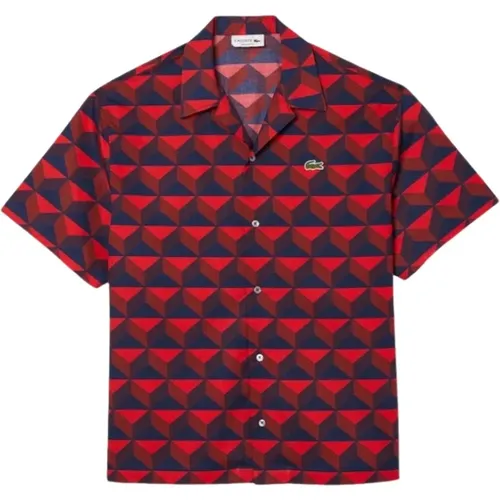 Rotes Casual-Shirt mit UV-Schutz , Herren, Größe: L - Lacoste - Modalova