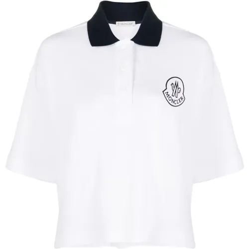 Contrast Collar Polo Shirt , female, Sizes: S - Moncler - Modalova