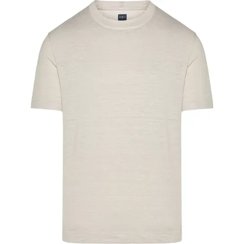 Linen t-shirt , male, Sizes: XL, 2XL - Fedeli - Modalova