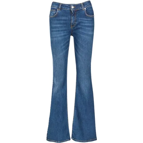 Flared Jeans 5-Pocket Zip Closure , female, Sizes: W30, W25, W28 - Douuod Woman - Modalova