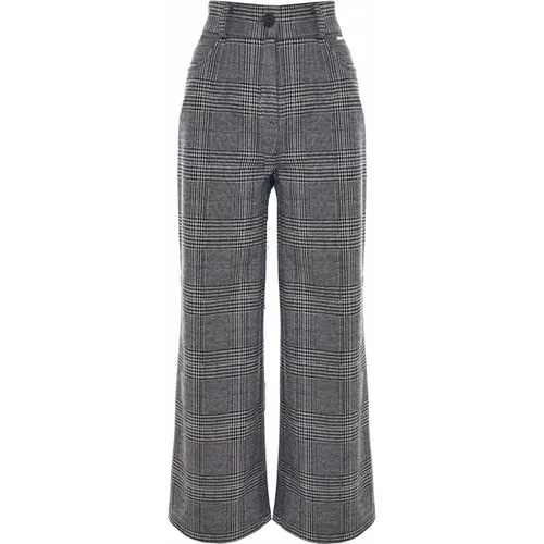 Flared Checked Trousers , female, Sizes: L, XS - Kocca - Modalova