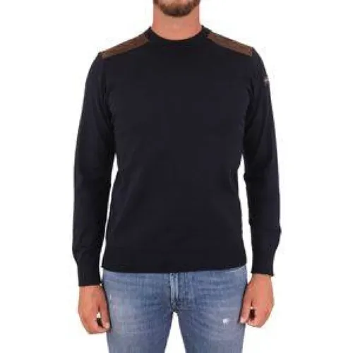 Wool Sweater with Leather Inserts , male, Sizes: L, XL, M - PAUL & SHARK - Modalova