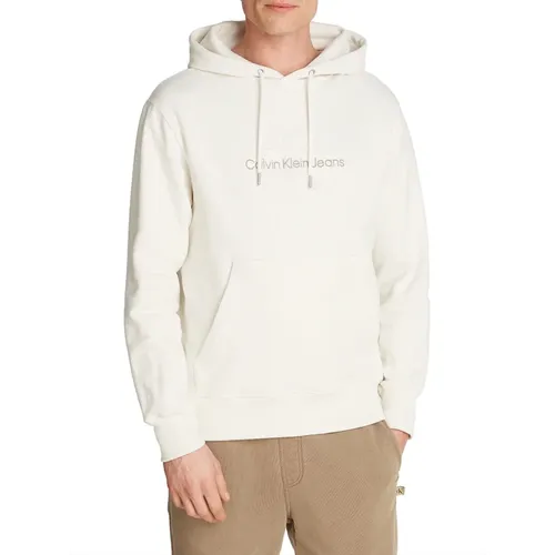 Chenille Hoodie Sweater Ivory , male, Sizes: L, XL, M, S - Calvin Klein - Modalova