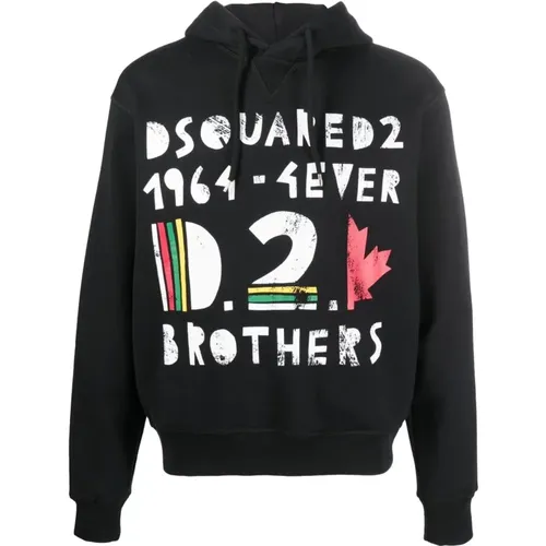 Printed Logo Hoodie , male, Sizes: M, XS - Dsquared2 - Modalova