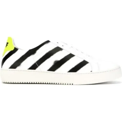 Off , Italian Leather Sneakers Spray Paint , female, Sizes: 7 UK - Off White - Modalova