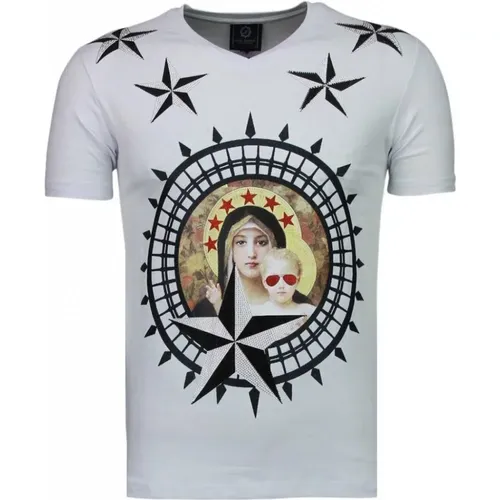 Mary Stars Rhinestone - T-Shirt Herren - 5097W - Local Fanatic - Modalova