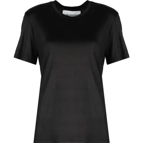 Basic Rundhals T-Shirt mit Kurzen Ärmeln , Damen, Größe: XS - Silvian Heach - Modalova