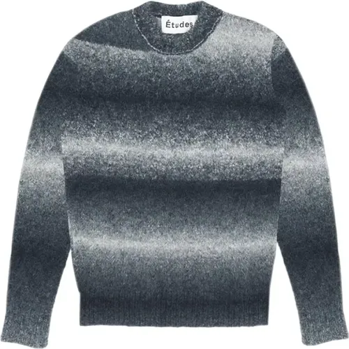 Moondog Black Grey Pullover mit Schattierter Stickerei , Herren, Größe: S - Études - Modalova