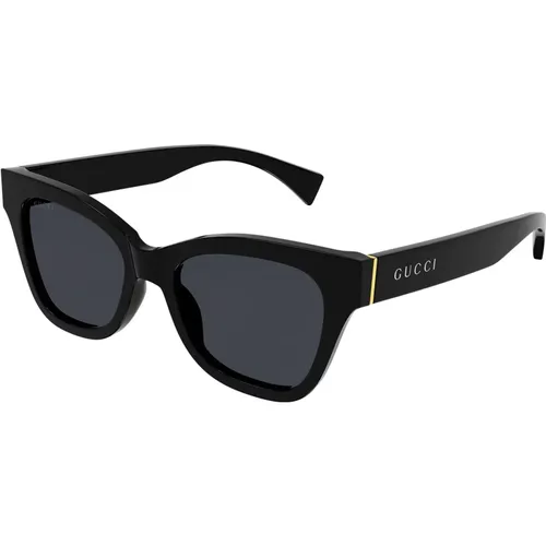 Schwarze/Graue Sonnenbrille , Damen, Größe: 52 MM - Gucci - Modalova