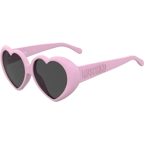 Grey Sunglasses,Sunglasses MOS128/S,Sonnenbrille Mos128/S Schwarz,Fuchsia/Grey Sunglasses - Moschino - Modalova