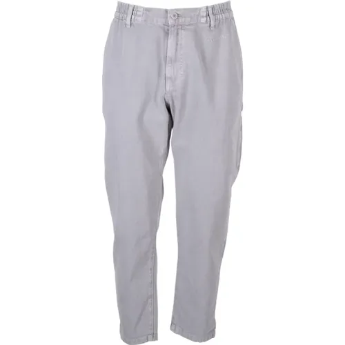 Stylish Grey Cargo Denim Pants , male, Sizes: M - Moschino - Modalova