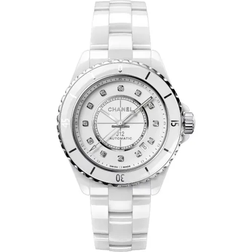 Uomo - H5705 - J12 White Ceramic 38mm Automatic Diamond Markers Caliber 12.1 , male, Sizes: ONE SIZE - Chanel - Modalova