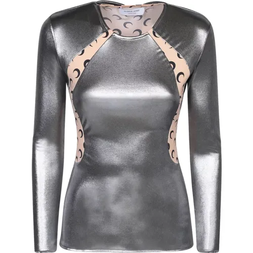 Womens Clothing Knitwear Metallic Ss24 , female, Sizes: M, S - Marine Serre - Modalova