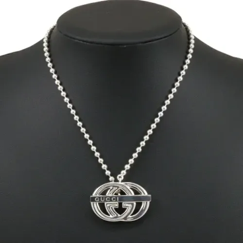 Pre-owned Silver necklaces , female, Sizes: ONE SIZE - Gucci Vintage - Modalova