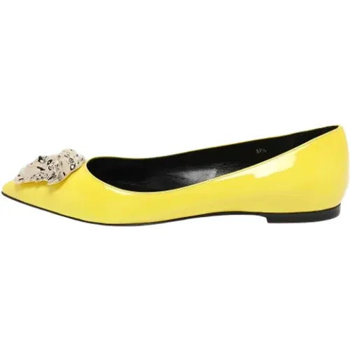 Pre-owned Leather flats , female, Sizes: 4 1/2 UK - Versace Pre-owned - Modalova