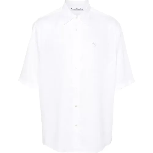 Weißes Gestreiftes Button-Up Hemd , Herren, Größe: L - Acne Studios - Modalova