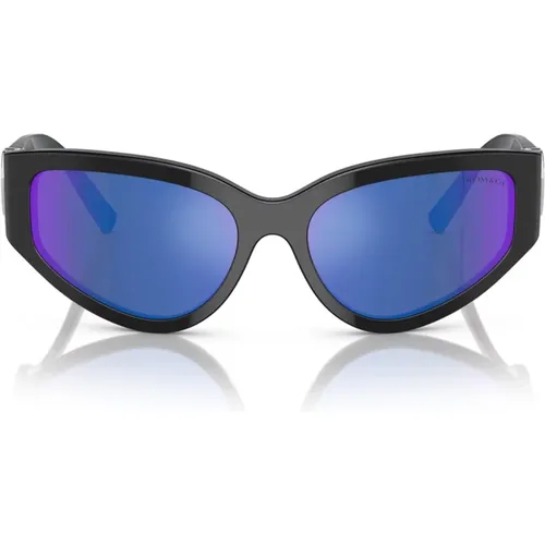 Sophisticated Tf4217 Sunglasses with Blue Mirrored Lenses , female, Sizes: 59 MM - Tiffany - Modalova