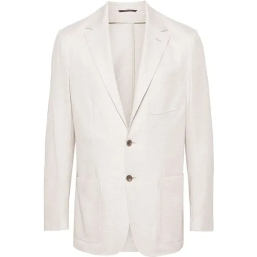 Cotton/linen jacket , male, Sizes: 2XL - Canali - Modalova