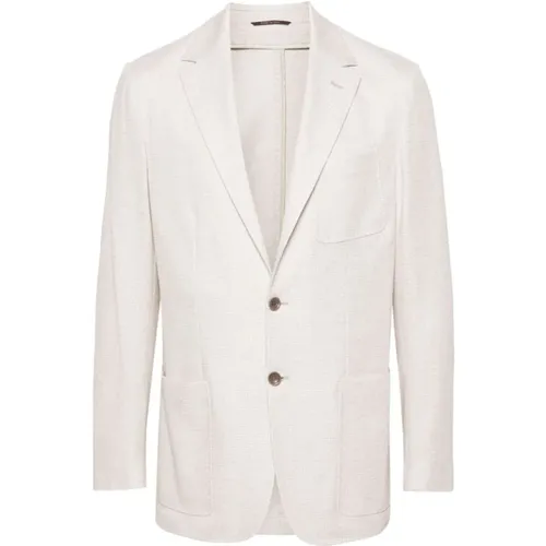 Cotton/linen jacket , male, Sizes: L, 2XL - Canali - Modalova