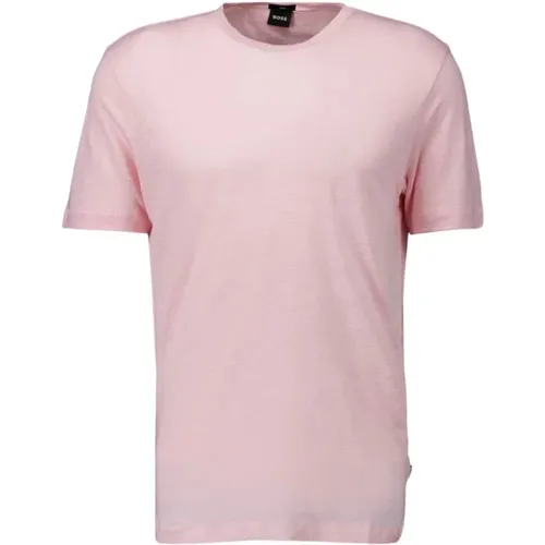 Linen Stretch T-Shirt Tiburt , male, Sizes: XL, M, S, L - Boss Black - Modalova