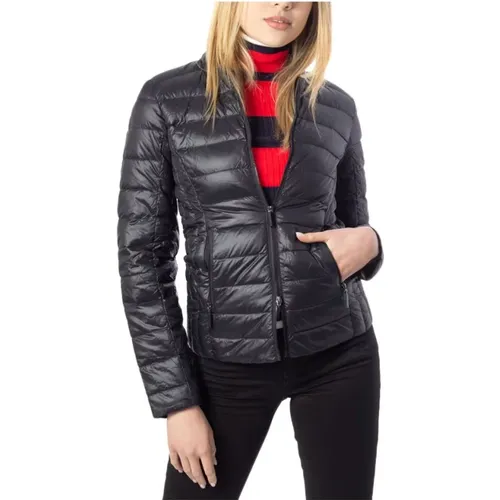 Schwarze Polyesterjacke & Mantel , Damen, Größe: L - Armani Exchange - Modalova