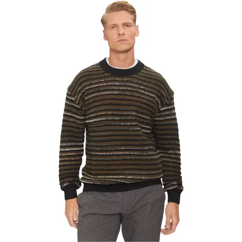 Patterned Wool Sweater , male, Sizes: L, S, XL, M - Hugo Boss - Modalova