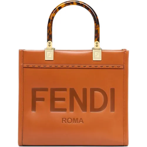 Leather Sunshine Shopper Bag , female, Sizes: ONE SIZE - Fendi - Modalova