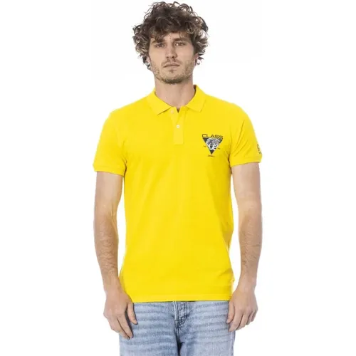 Gelbes Baumwoll-Poloshirt mit Logo , Herren, Größe: S - Cavalli Class - Modalova