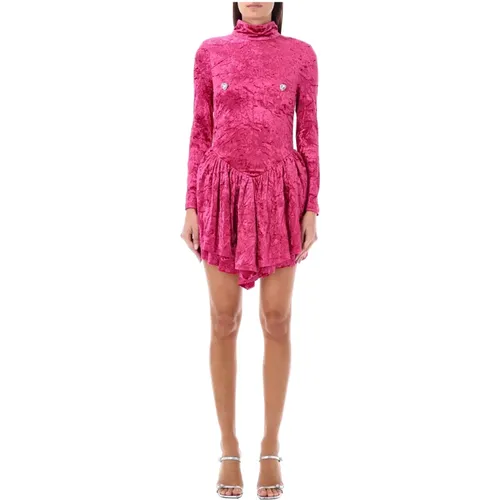 Velvet Mini Dress with Heart Pins , female, Sizes: M - Rotate Birger Christensen - Modalova