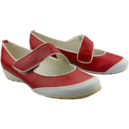 Rote Leder Slip-Ons , Damen, Größe: 37 1/2 EU - Gabor - Modalova