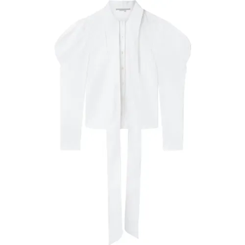 Cotton Shirt with Lavallière Collar , female, Sizes: S, XS, 2XS - Stella Mccartney - Modalova