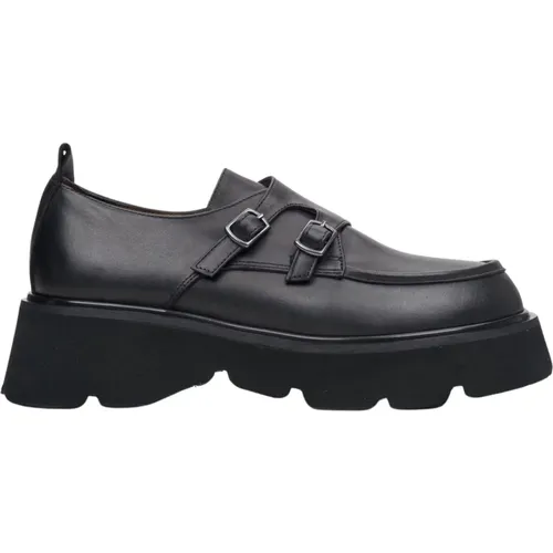 Damen Schwarze Brogues mit Dicker Sohle aus Echtem Leder Er00113812 , Damen, Größe: 37 EU - Estro - Modalova