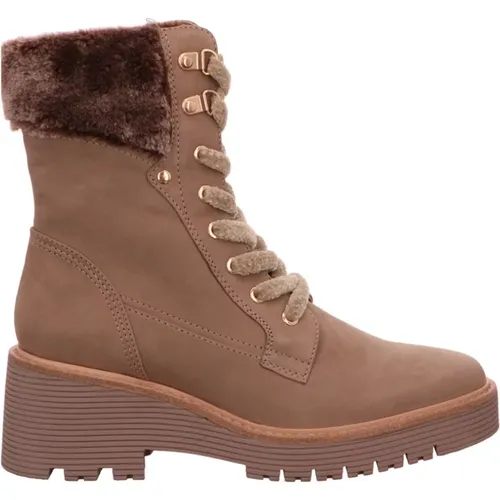 Brauner Schnürstiefel mit Absatz für Damen , Damen, Größe: 41 EU - Regarde le Ciel - Modalova