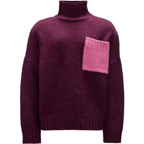 Zweifarbiger Wollpullover Hoher Kragen , Herren, Größe: XS - JW Anderson - Modalova