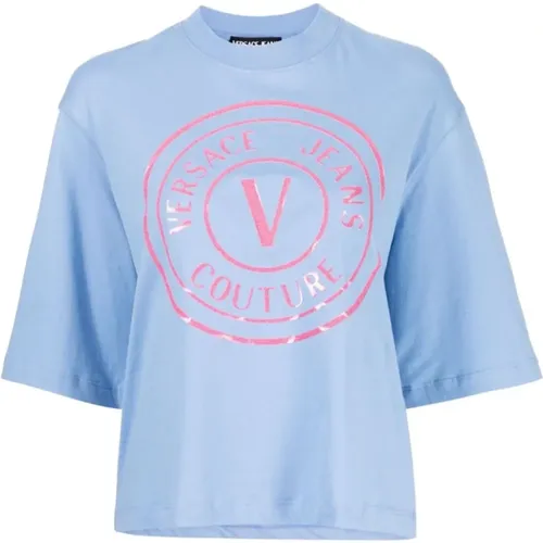 Clear T-Shirts & Polos , female, Sizes: 2XS, XS - Versace Jeans Couture - Modalova