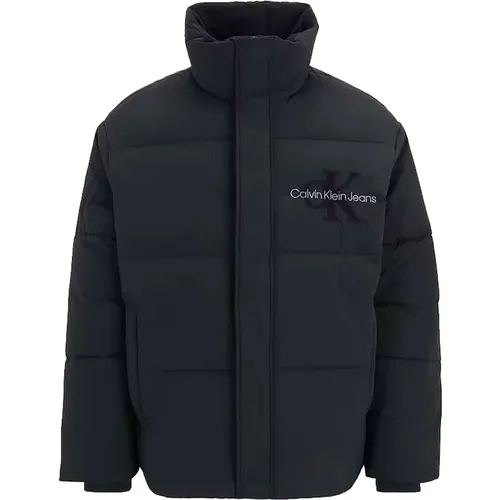 Chenille Puffer Jacke Oversize Reißverschluss , Herren, Größe: M - Calvin Klein Jeans - Modalova